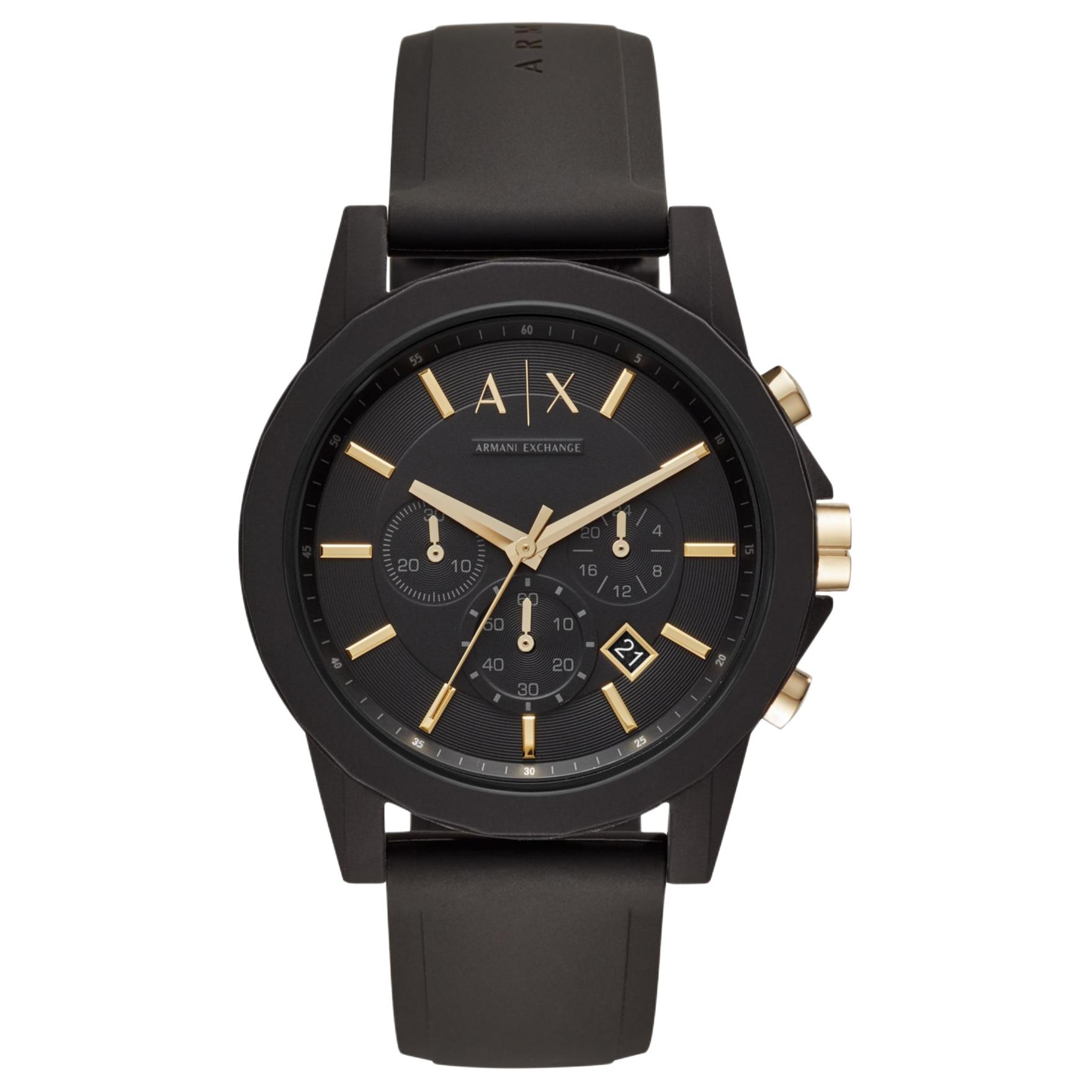 

ARMANI EXCHANGE Часы AE Wrist Watch Quartz Movement Silicone Strap Black Dial Men's Watch