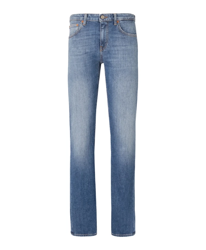 

Итальянские узкие джинсы средней степени потертости Dondup, синий