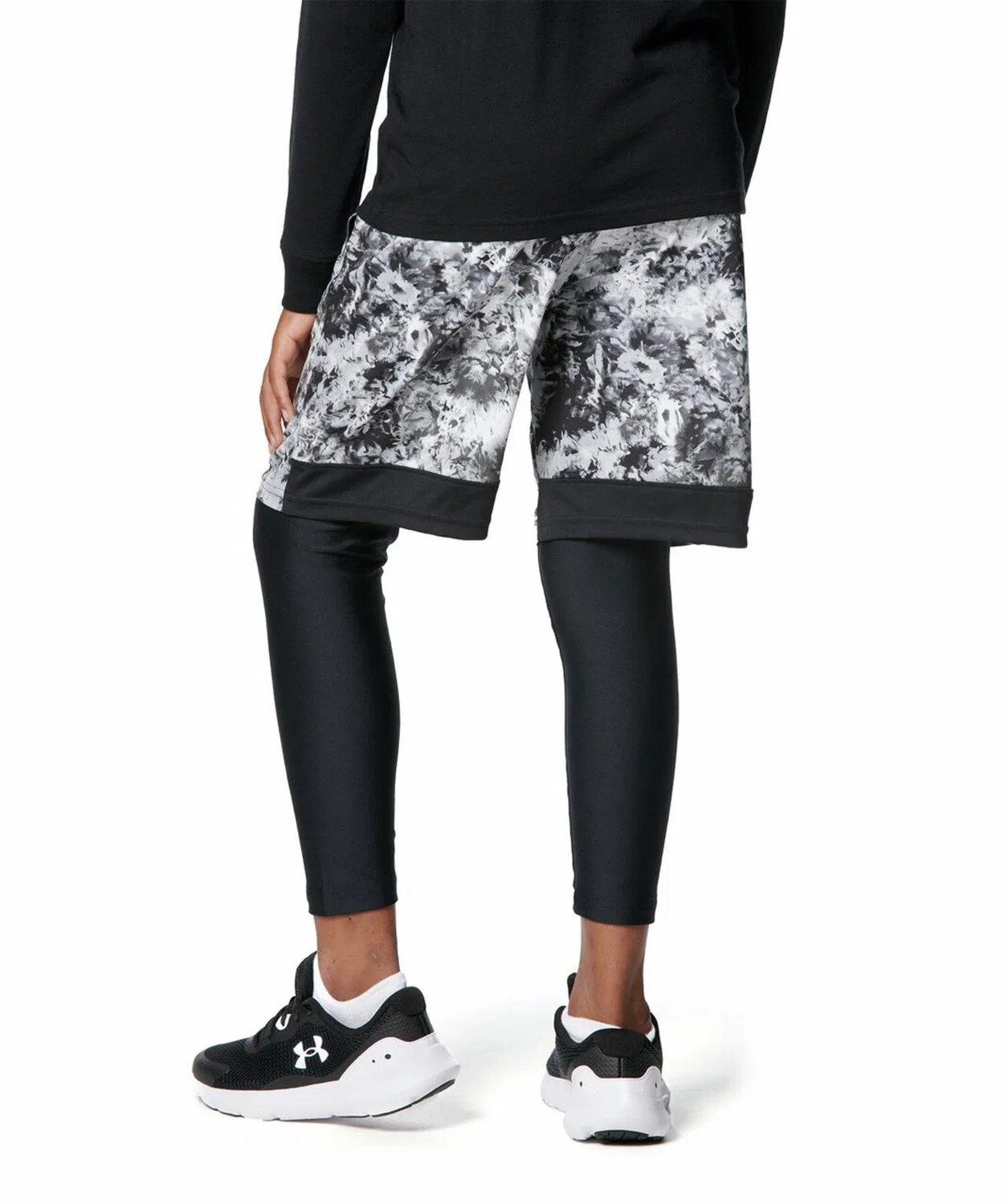 Леггинсы тренировочные Under Armour HeatGear Armor, детские, чёрные — фото 2
