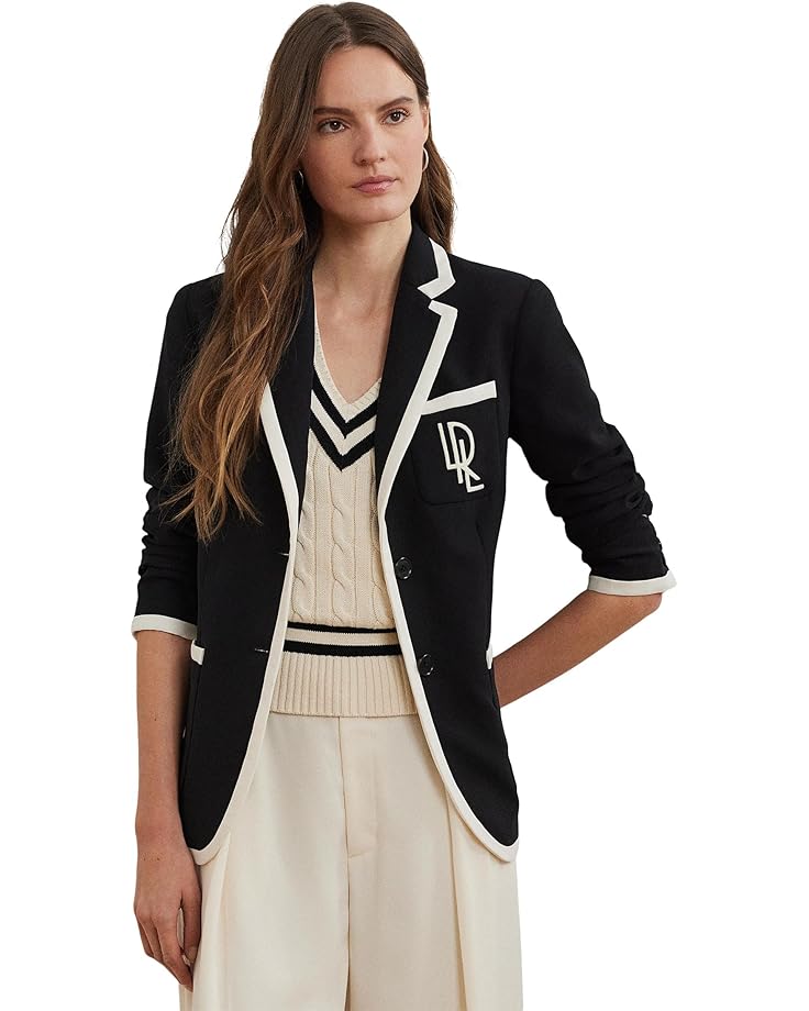 

Блейзер Lauren Ralph Lauren Two-Tone Georgette Blazer, цвет Black/Mascarpone Cream