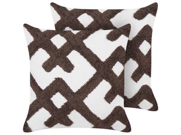 

Подушка Beliani 2 шт CARNATION, 45x45x45 см цвет braun/weiß