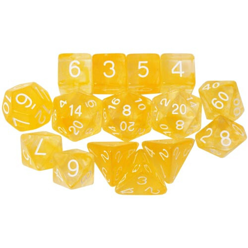 

Аксессуары Role 4 Initiative R4I Dice: Diffusion - Honey Lemon w/ White (15)