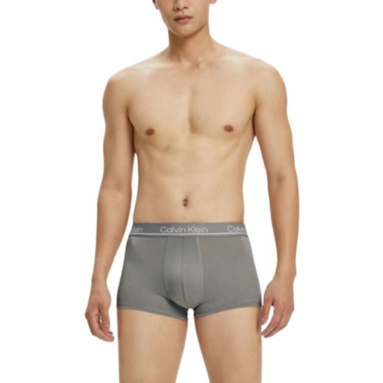Мужские трусы Calvin Klein, цвет 3 strips (dark blue + white logoo on blue + gray) — фото 2