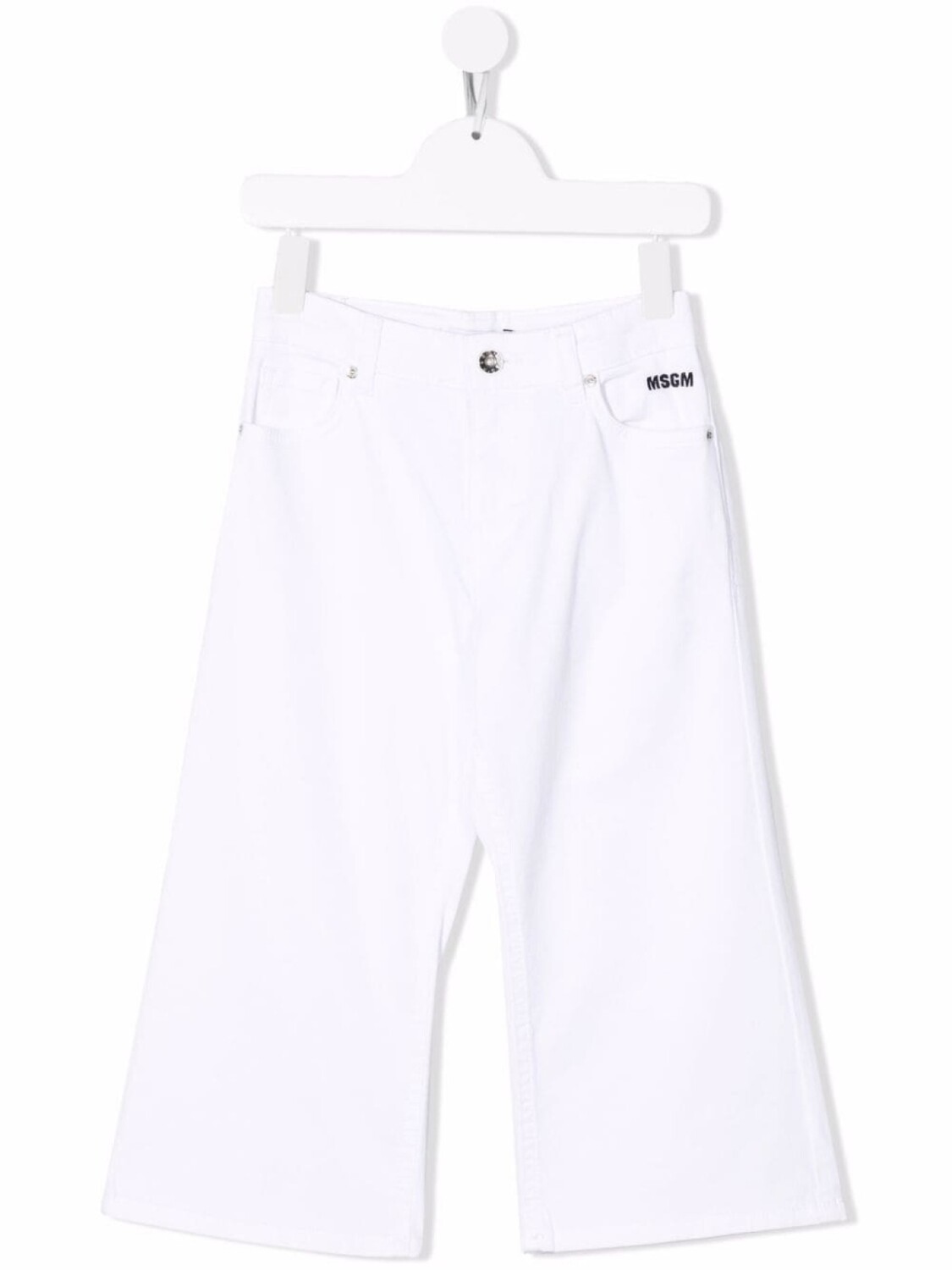 

MSGM Kids широкие джинсы с логотипом, белый