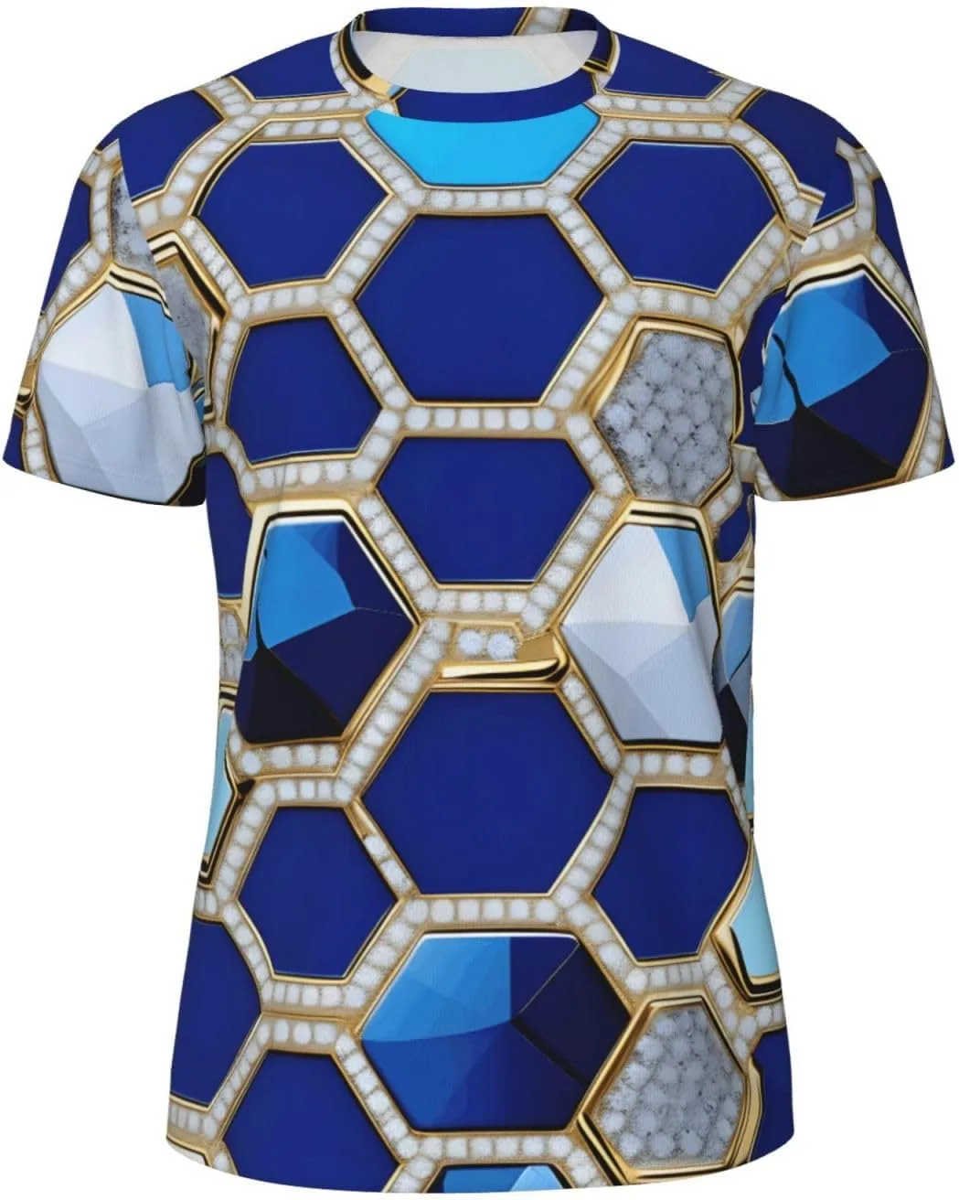 

Футболка мужская Blue Hexagons and Diamond Print, легкая, для спортзала и повседневной носки YANYU