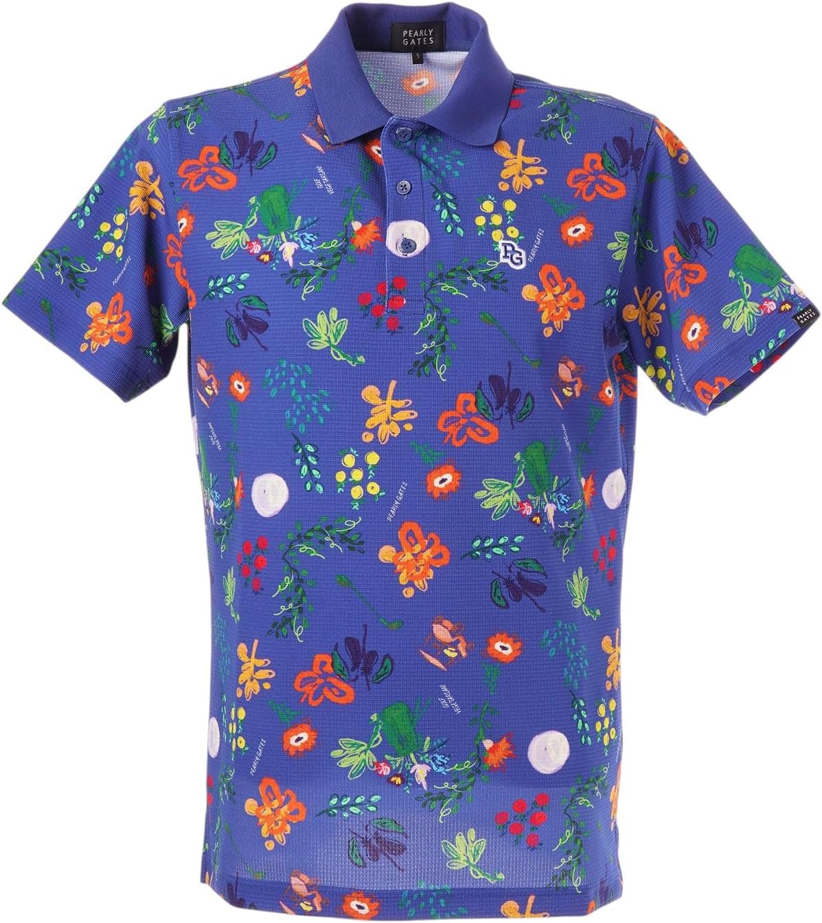 

Мужская поло-рубашка с коротким рукавом Parly Gates 053-5160505 (сетчатая ткань, биоцветочный узор) / для гольфа Pearly Gates, синий