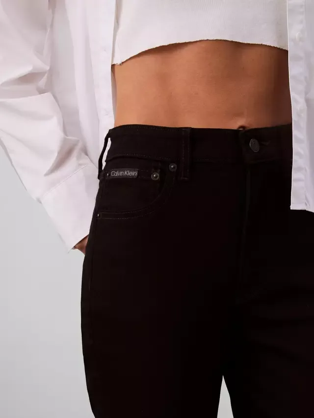 Узкие джинсы с высокой посадкой, классические черные Calvin Klein — фото 4