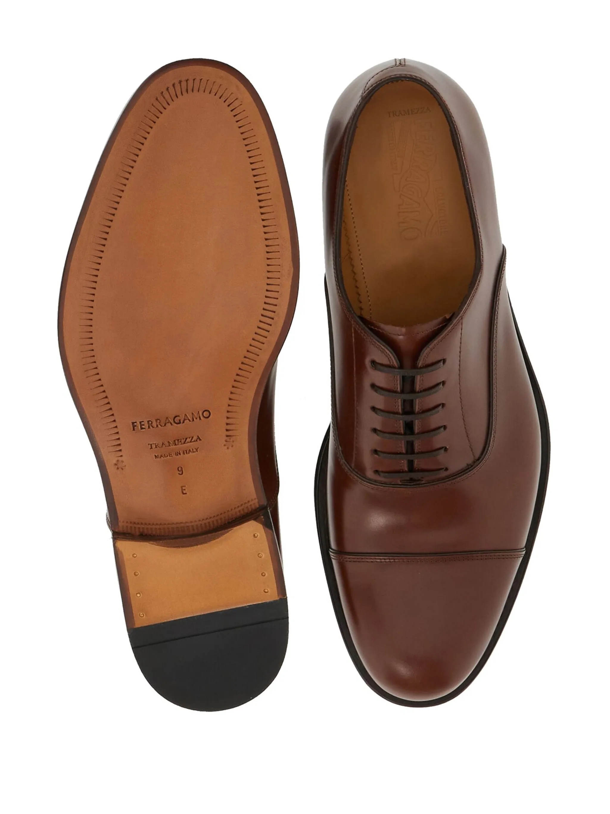 Оксфорды с закругленным носком Ferragamo, коричневый — фото 4