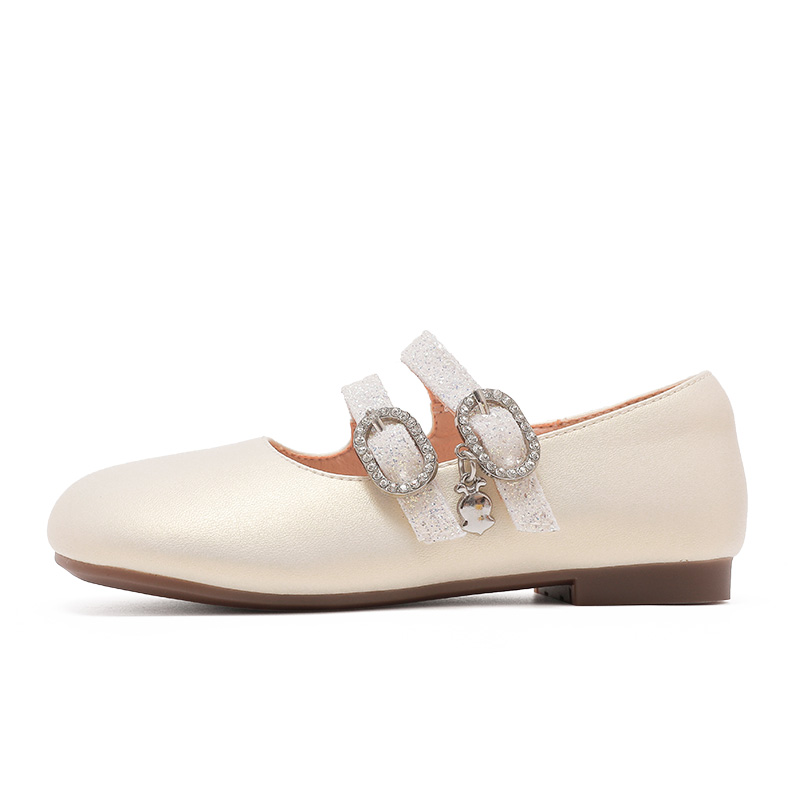 

Детские кожаные туфли с противоскользящим износостойким верхом BOBDOG, бежевый