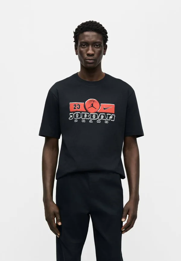 Футболка с принтом команды «стальные лошадки» Jordan, Black/Gym Red — фото 3