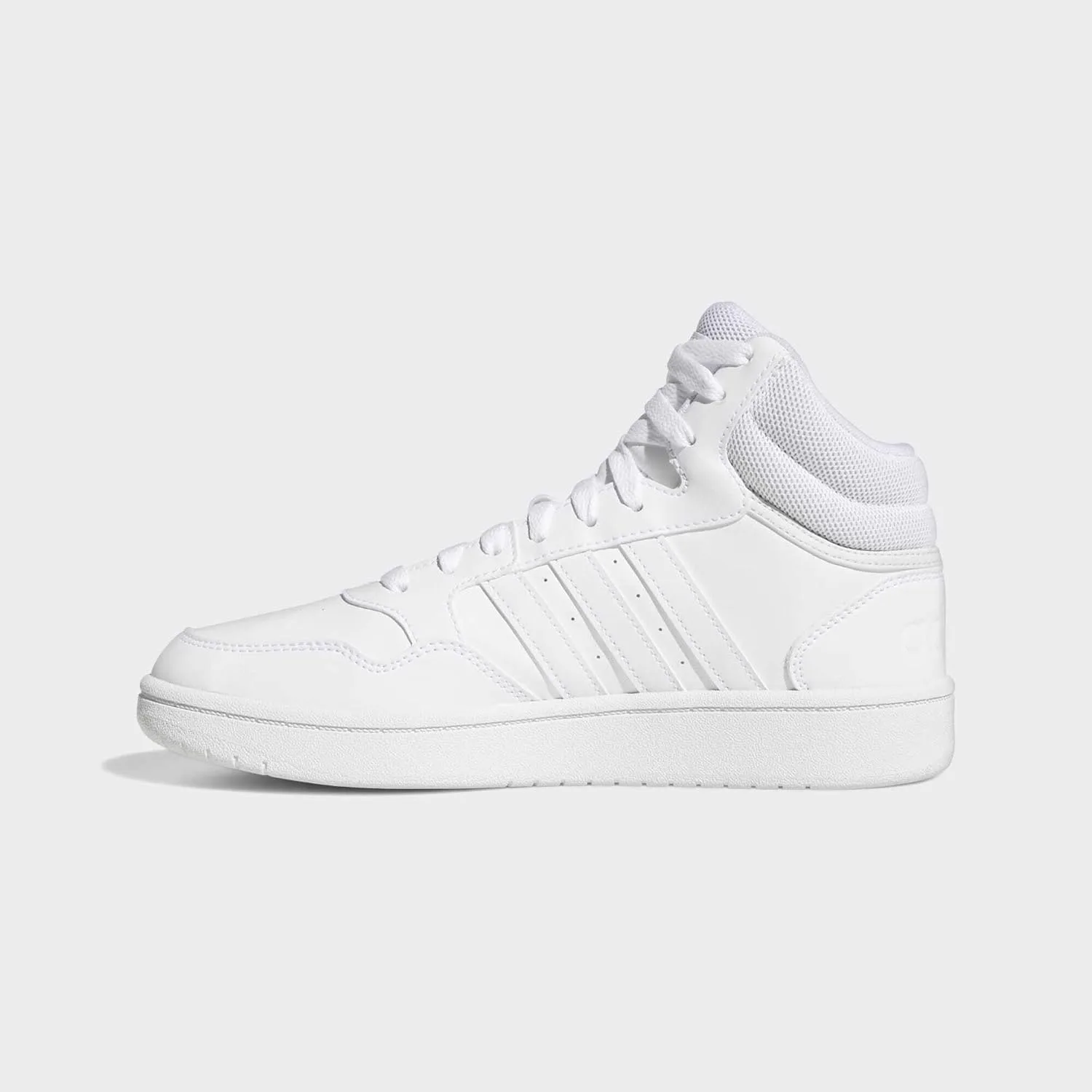 Мужские баскетбольные кроссовки Adidas Hoops 3.0 Mid Lifestyle в классическом винтажном стиле, белый/серый — фото 2