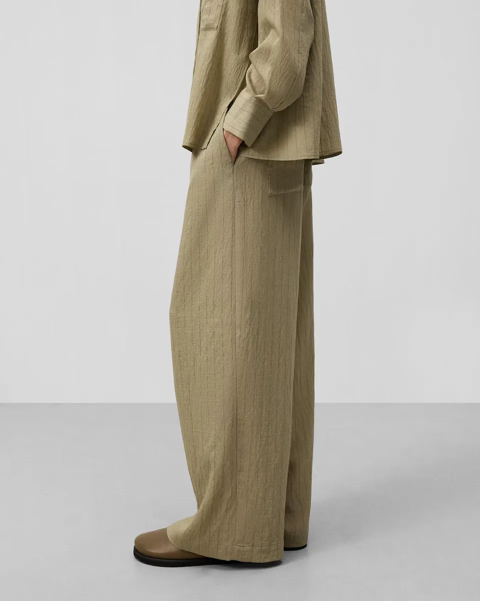 

Женские широкие пижамные брюки в полоску из вискозы Adolfo Dominguez, коричневый