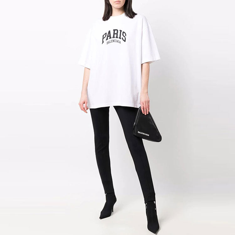 Футболка Balenciaga Cities Paris T-shirt Medium Fit 'White', белый — фото 2