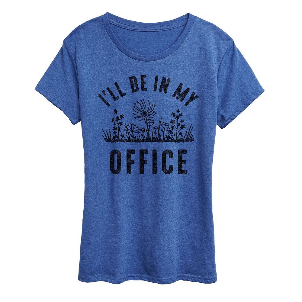 

Женская футболка с рисунком I'll Be In My Office, цвет Heather Royal Blue