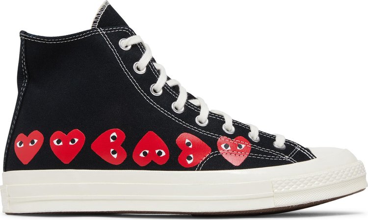 

Кроссовки Comme des Garçons PLAY x Chuck 70 High 'Multi Heart - Black', черный