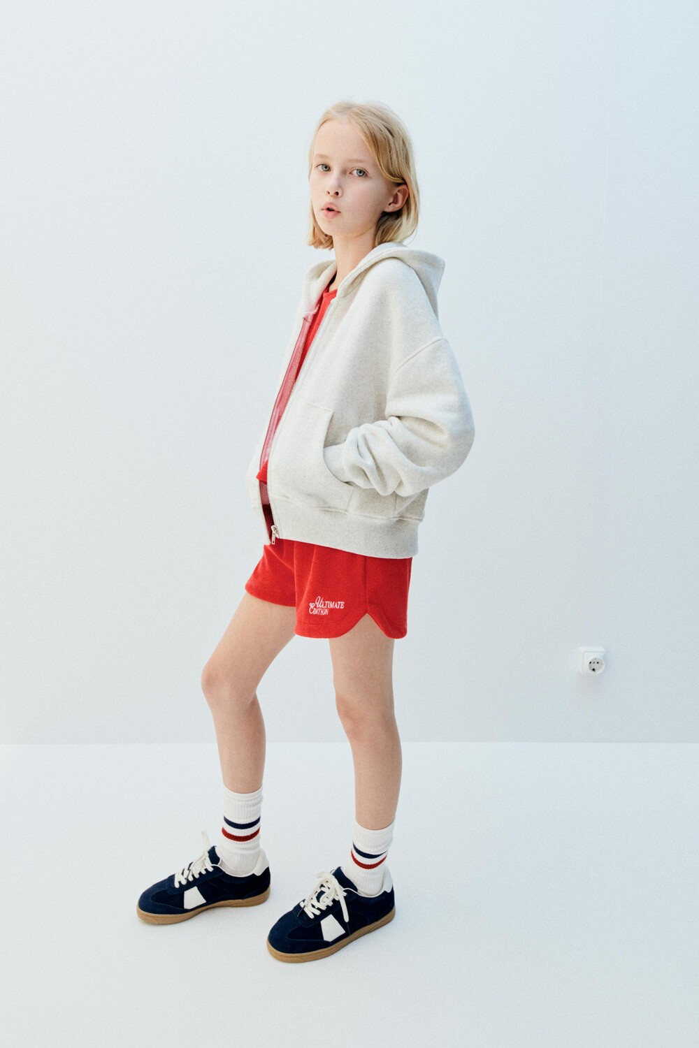 

Футболка terry и шорты-бермуды комбинированные ZARA, ярко-красный