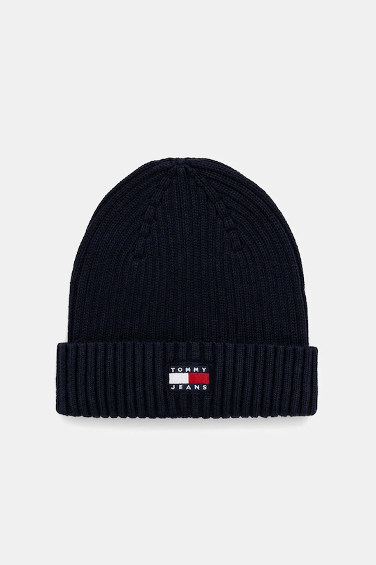 

Хлопковая шапочка Tommy Jeans, темно-синий