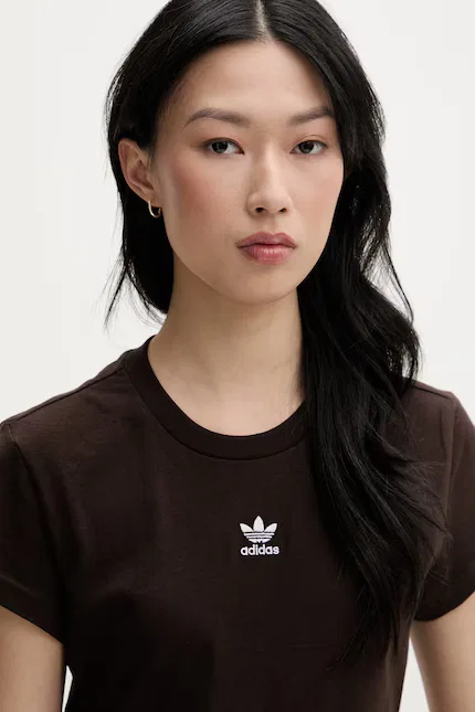 Футболка с коротким рукавом T-shirt damski bawełniany Adidas Originals, коричневый — фото 4
