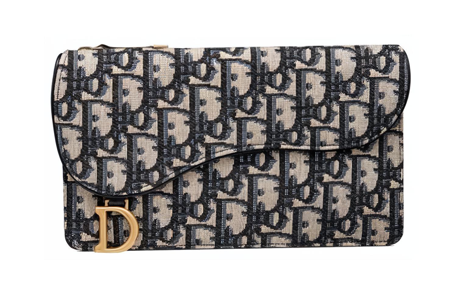 

DIOR Холдер для карт из холщовой сумки унисекс коричневый