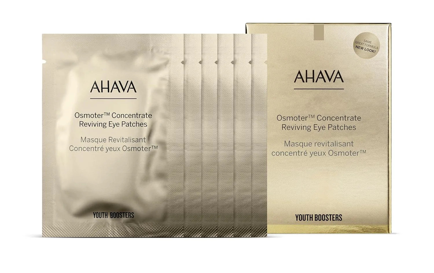 AHAVA Osmoter Concentrate Reviving Eye Patches - гидрогелевые патчи для молодости и отдыха глаз, уменьшают морщины, признаки усталости и тонкие линии, усиливают сияние, с Osmoter X3 и ниацинамидом, 6 упаковок — фото 2
