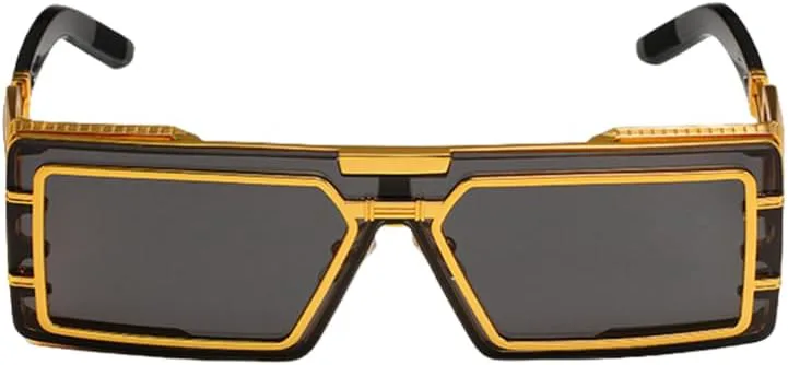 

Солнцезащитные очки в стиле стимпанк прямоугольной формы для женщин и мужчин. Популярные винтажные очки класса люкс с защитой от УФ-излучения UV400 HHZZYVY, Gold Tea