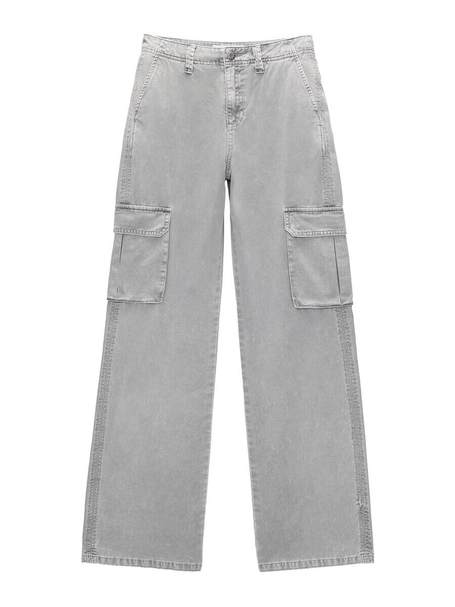 

Брюки-карго Pull&Bear Loose fit Cargo Pants, серый