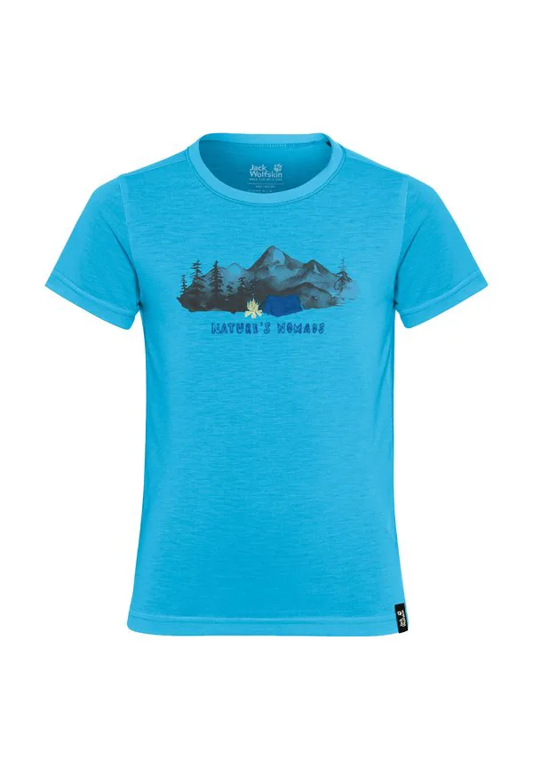 Футболка с графическим принтом на тему походов Jack Wolfskin, Print Empire Blue — фото 4