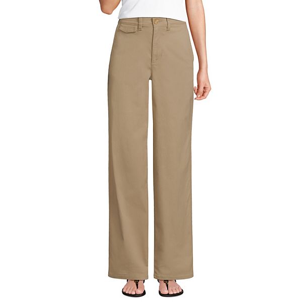 

Брюки-чинос Petite с высокой посадкой и прямыми штанинами Lands' End, Desert Tan