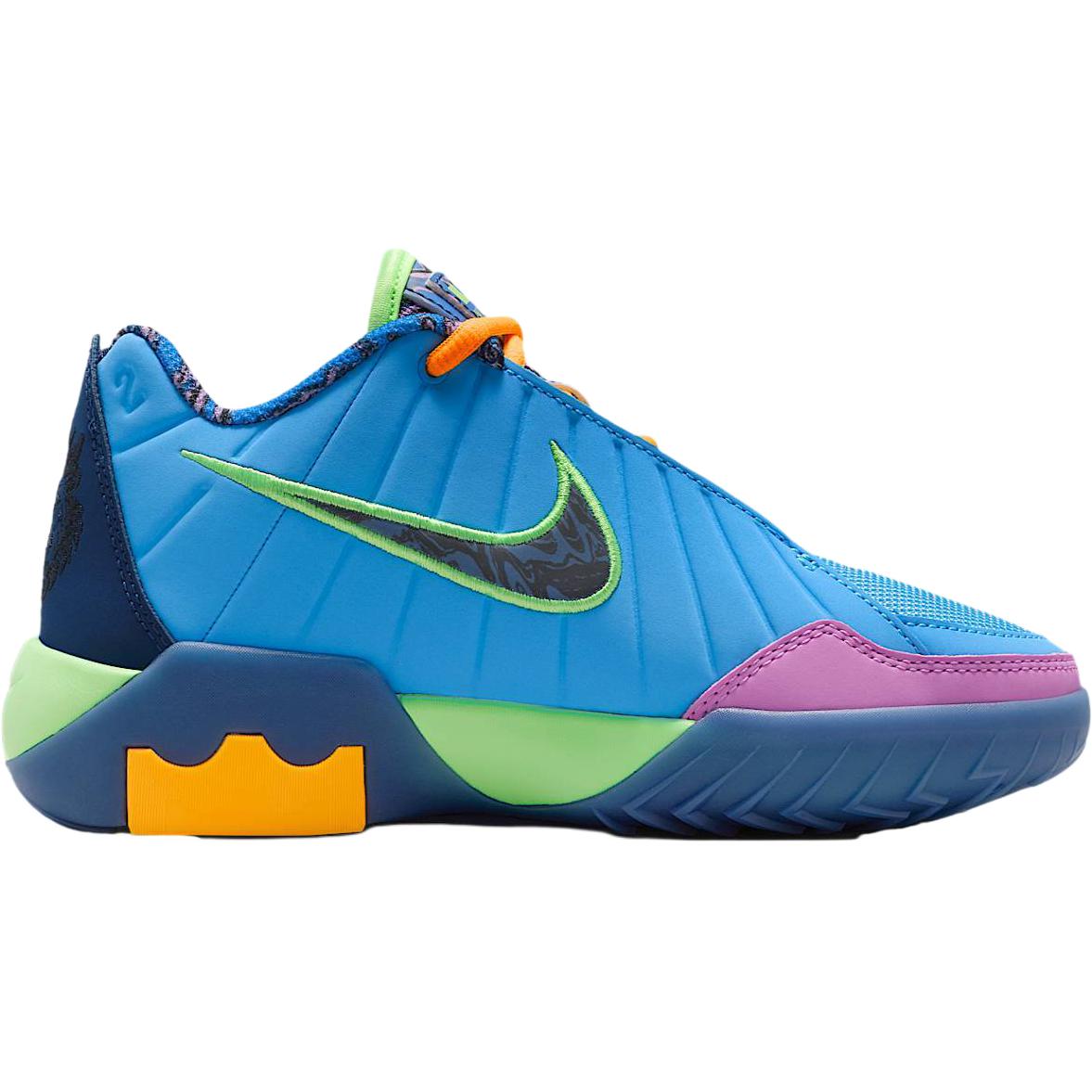 Nike Slip Resistant And Breathable Low top Детские баскетбольные кроссовки Blue Green для подростков — фото 3