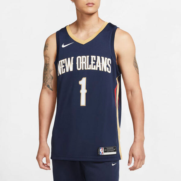 Футболка nba mens swingman джерси 20ss new orleans pelicans williamson 1 баскетбольная рубашка Nike, синий — фото 4