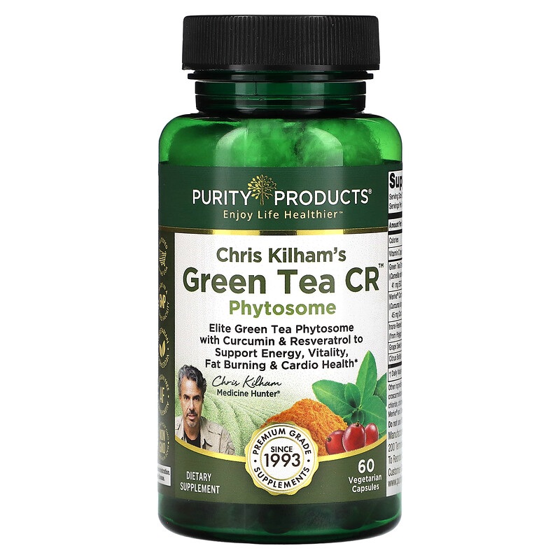 

Purity Products, Christ Kilham's Green Tea CR, фитосомы, 60 вегетарианских капсул
