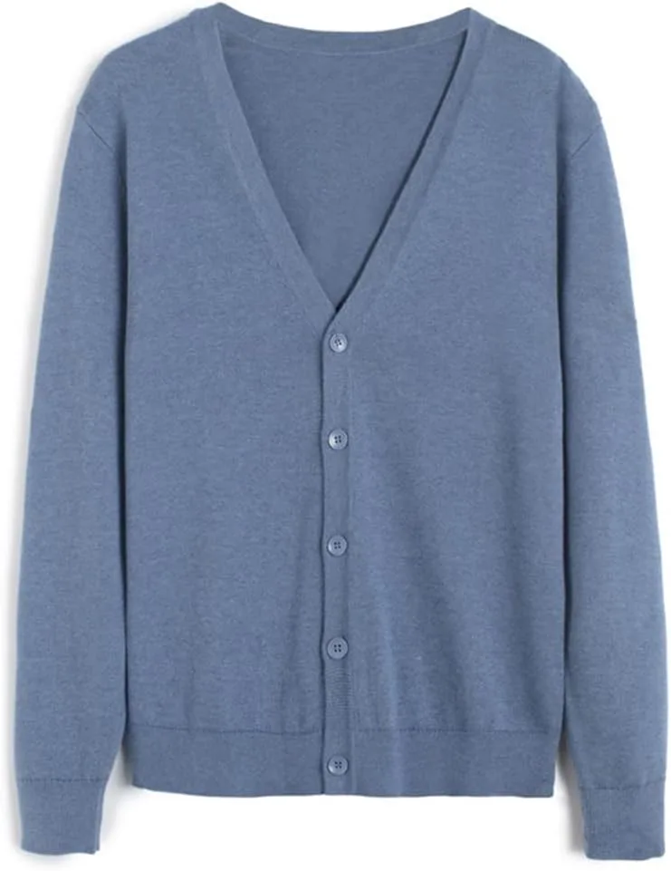 

Мужской кардиган осенний однотонный вязаный повседневный на пуговицах Zadaos