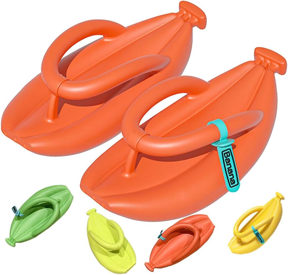 

Тапочки Smehei в форме банана, сандалии-шлепанцы в форме банана, нескользящие тапочки для душа, шлепанцы из ЭВА, унисекс, Banana-orange