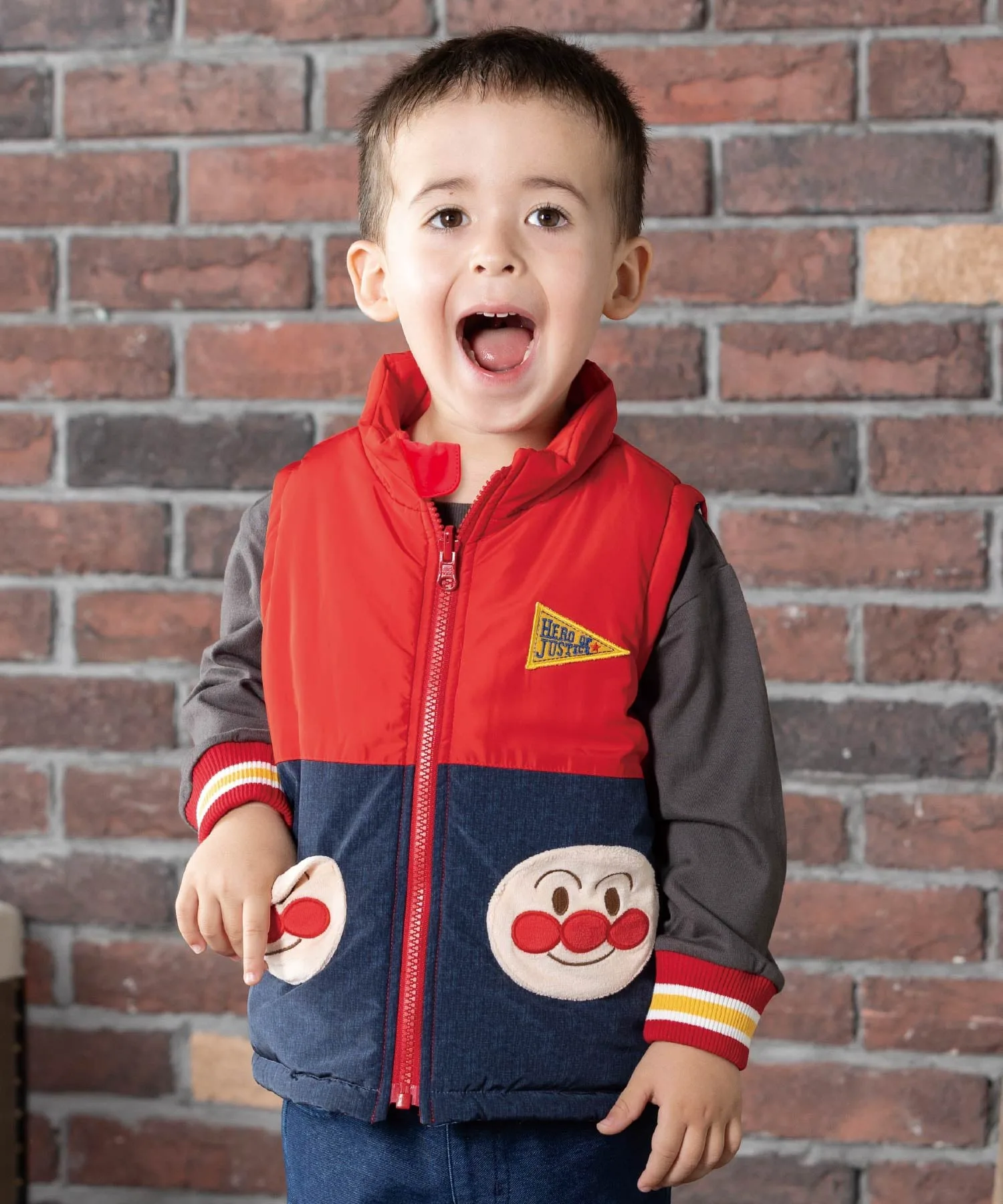 Детская коллекция ANPANMAN/(K) Двусторонний жилет Switch Anpanman Kids Collection, Red