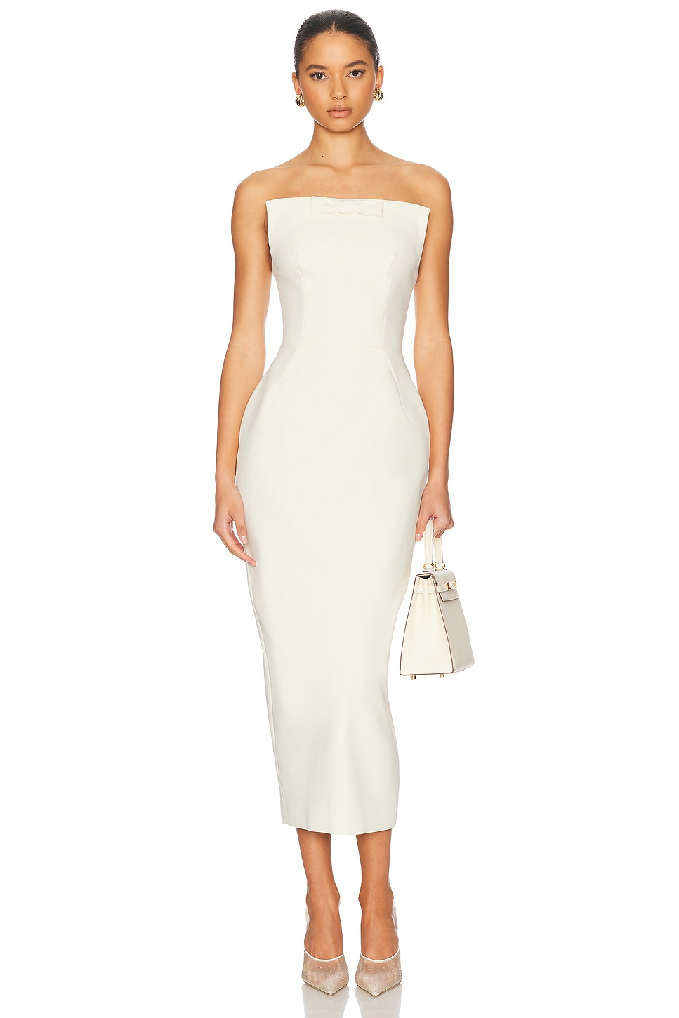 

Платье S-образного силуэта с бантом Helsa, Cream