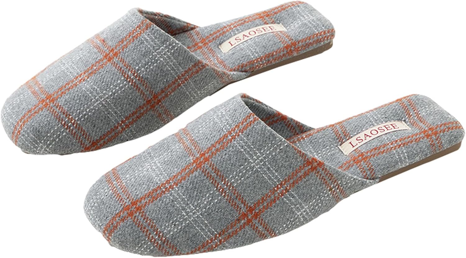 

Роскошные клетчатые сандалии Yafirgeer для женщин и мужчин, элегантные домашние тапочки с закрытым носком, для дома и улицы, серый