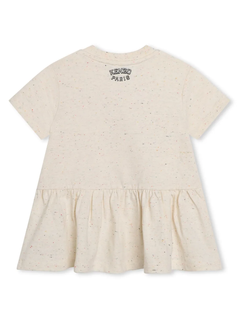 Платье с короткими рукавами и логотипом Kenzo Kids, нейтральный — фото 2