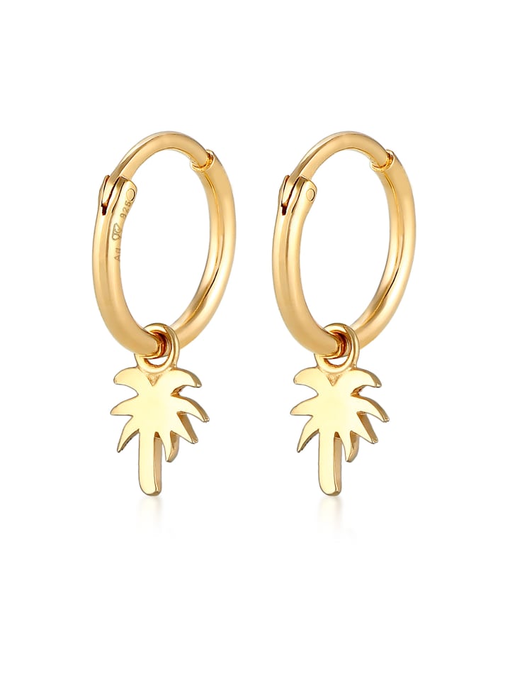 

Elli Серьги из серебра 925 пробы с изображением пальмы в золотом исполнении