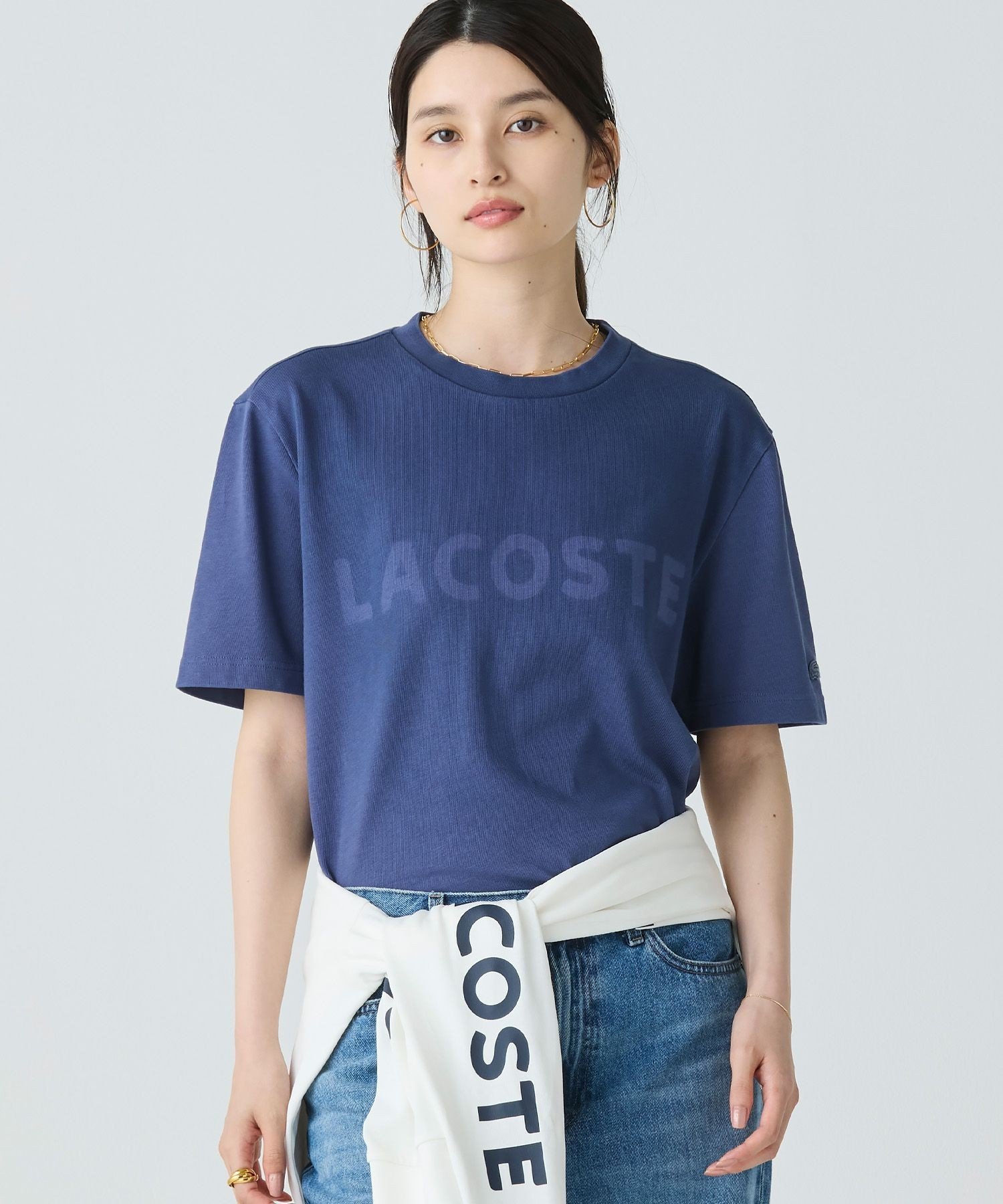 Футболка LACOSTE с градиентным трафаретом, Dark blue — фото 4