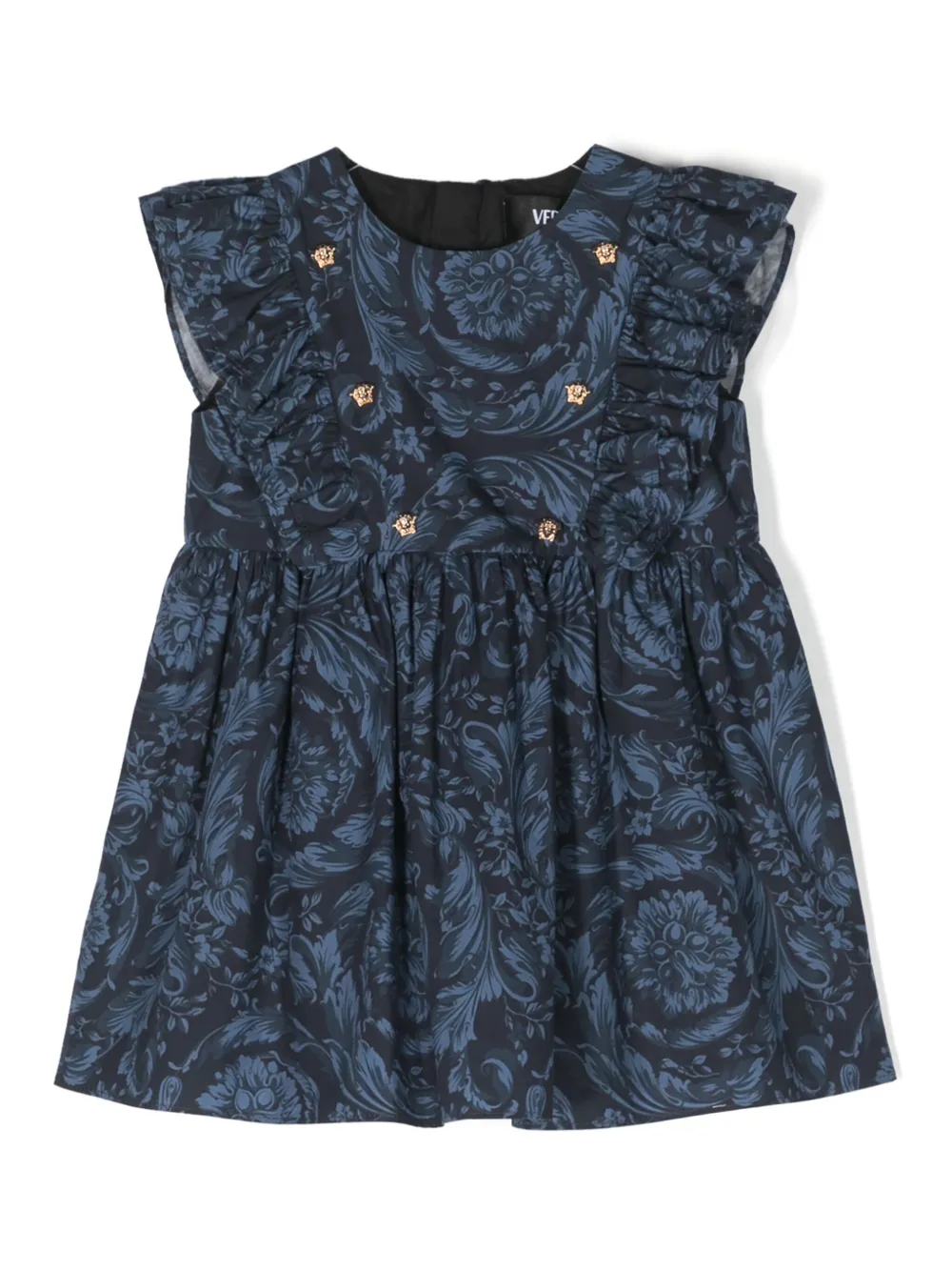 

Платье с принтом Barocco Versace Kids, синий