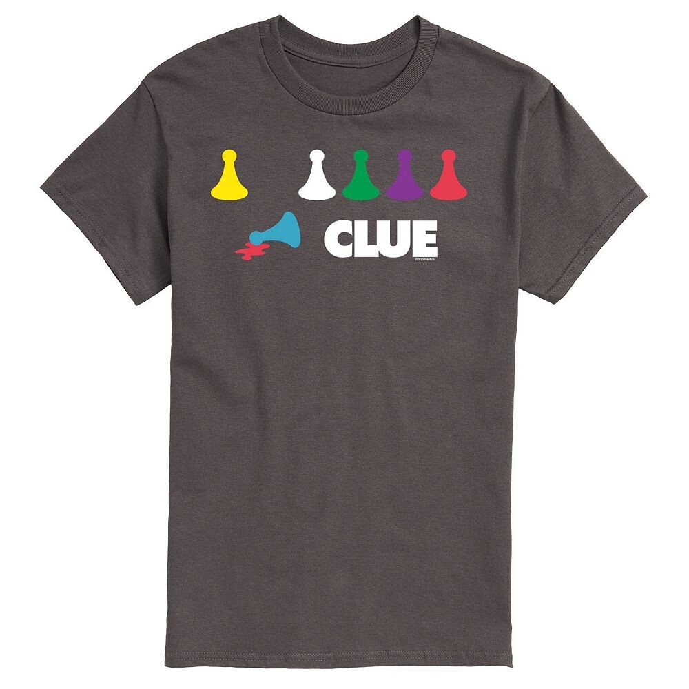 

Мужская футболка с рисунком Clue Game Pieces Licensed Character, цвет Charcoal