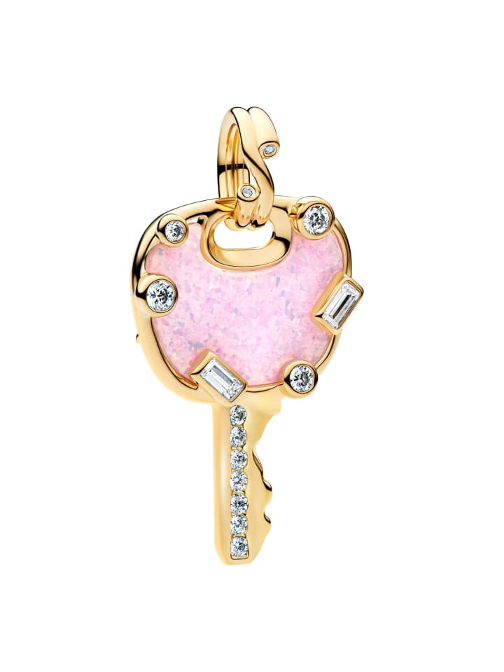 

Pandora Опаловый розовый кулон в виде ключа любви, золотистого цвета
