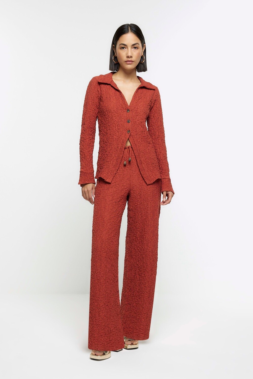 

Широкие брюки без застежки River Island, оранжевый
