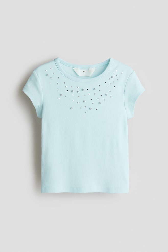 

Украшенная хлопковая рубашка H&M, бирюзовый