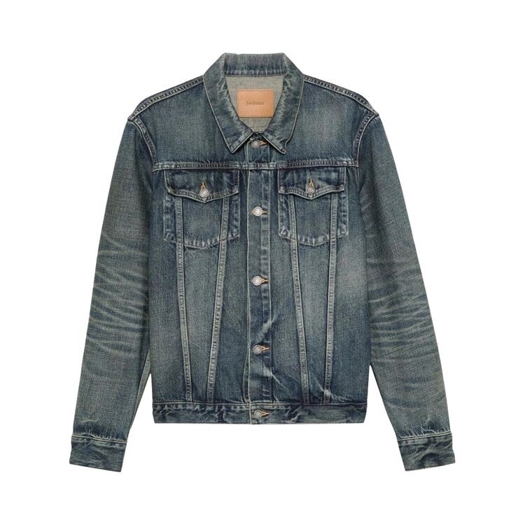 

Куртка Saint Laurent Extra Fitted Jacket Blue Amazon, синий