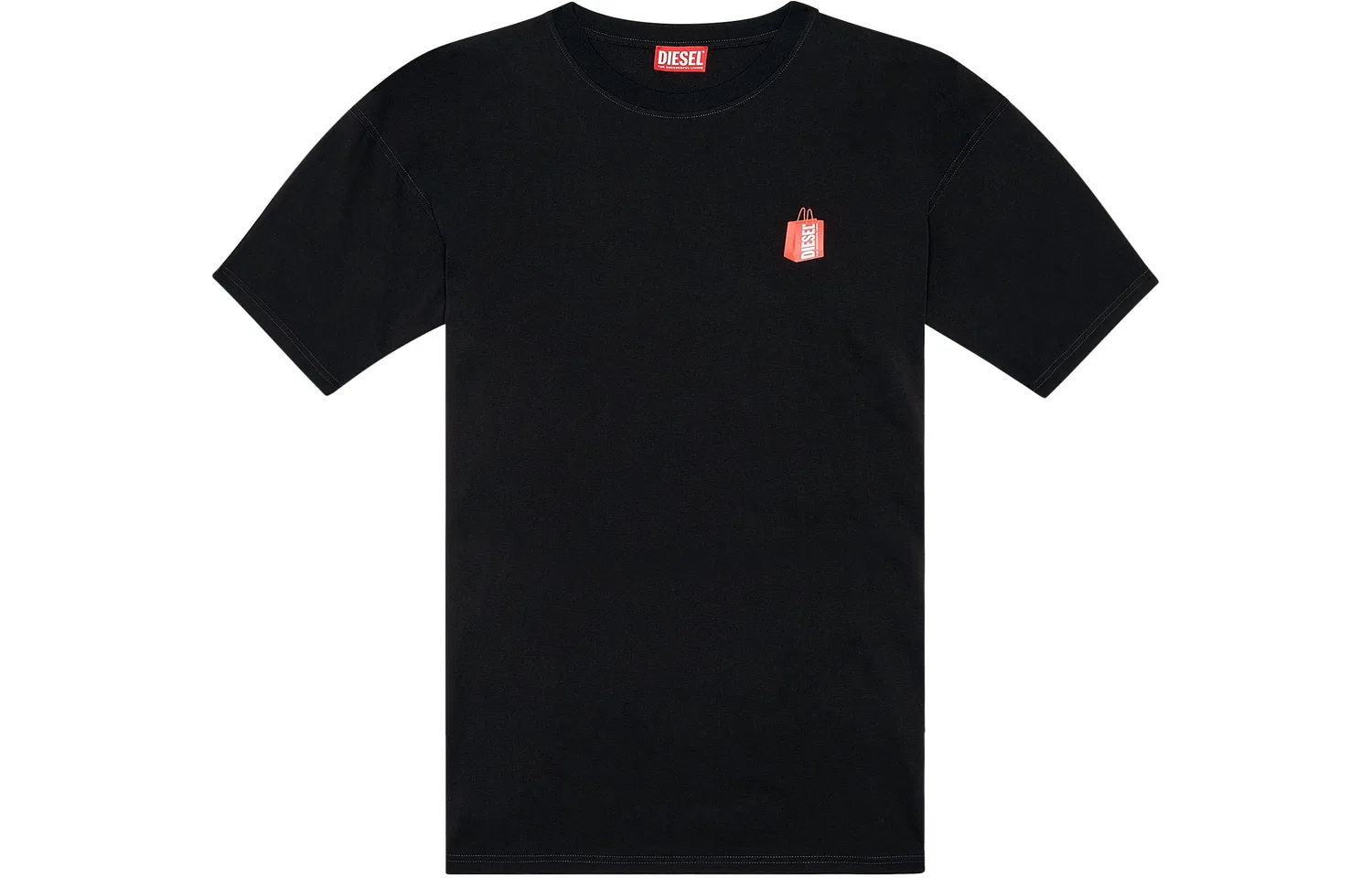 Футболка с круглым вырезом Diesel Black Moderate Straight Fit