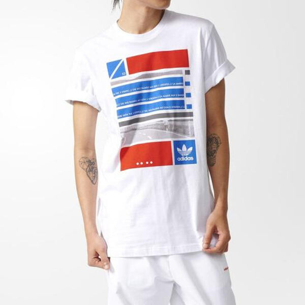 Футболка originals archive label printing short sleeve white Adidas, белый — фото 3