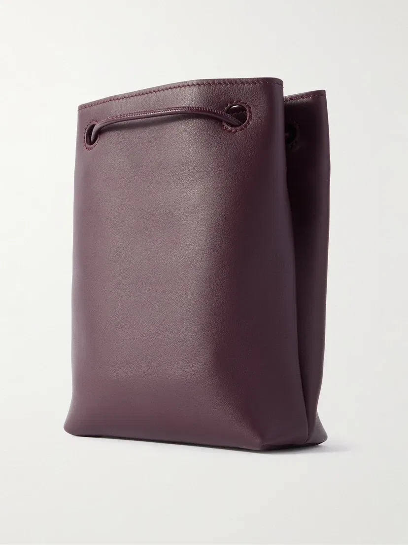 Кожаная сумка на плечо Pebble с украшениями LOEWE, бордовый — фото 3