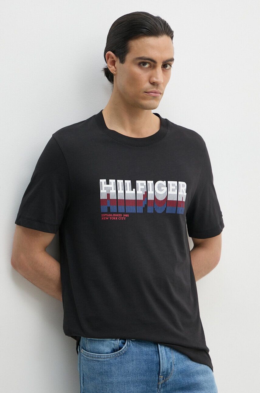 

Хлопковая футболка Tommy Hilfiger, черный