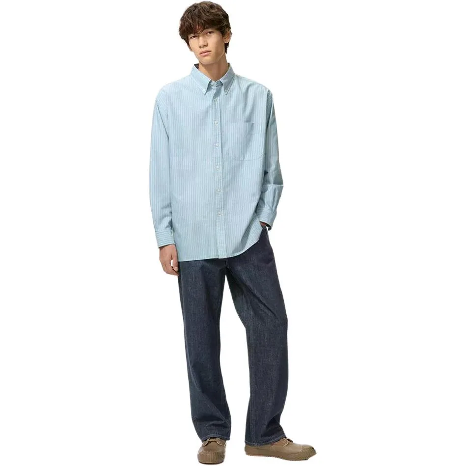 Джинсы унисекс умеренного прямого кроя UNIQLO, Lake Blue — фото 3